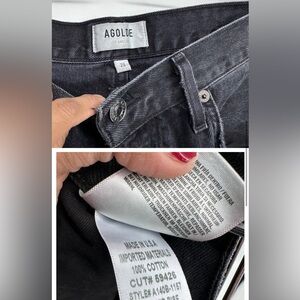 AGOLDE Women's Lana Mid Rise Vintage Straight Jeans In Black Size 29